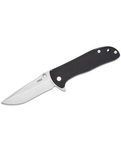 CRK6450D2 image(1) - CRKT (Columbia River Knife) Drifter D2 Stonewash Plain Blade Folding Knife with Liner Lock G10 Handle - Silver/Black