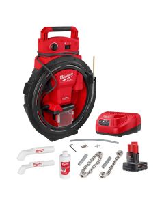MLW2519-21 image(0) - Milwaukee Tool M12 FUEL High Speed Chain Snake for 1-1/4 inch-2 inch Pipes