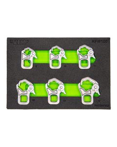 VIMRFW100 image(1) - VIM Tools 6 Piece 3/8 Inch Drive Ratcheting Flare Nut Wrench Set (8,10,11,12,13,14 mm)