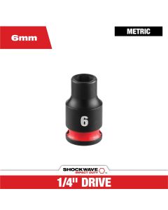 MLW49-66-6026 image(0) - Milwaukee Tool SHOCKWAVE&trade; Impact Duty 1/4" Drive 6MM Standard 6 Point Socket