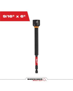 MLW49-66-4588 image(0) - Milwaukee Tool SHOCKWAVE Impact Duty 9/16 Inch x 6 Inch Magnetic Nut Driver