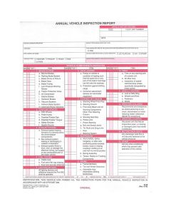Tire Mechanic's Resource Annual Vehicle Inspection Report