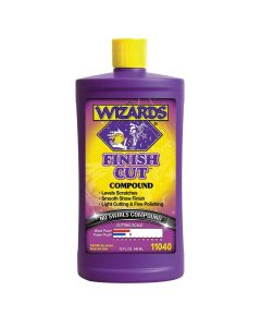 WZP11040 image(0) - Wizards Products FINISH CUT 11040 One Step Compound, 32 oz Bottle, High-Gloss, Off-White, Liquid