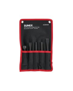 SUNACS5S image(3) - SUNEX Air Hammer Chisel Standard 5 Piece Set in Portable Tool Roll