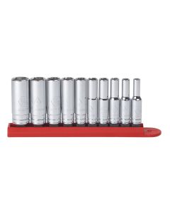 KDT80305S-06 image(0) - GearWrench 10 Piece 1/4 Inch Drive 6 Point Mid Length SAE Socket Set
