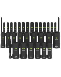 GETMX32DS image(1) - GripEdge Tools 32-PC G-FORS 1/4" & 3/8" Drive Deep Metric & SAE Master Socket Extractor Set