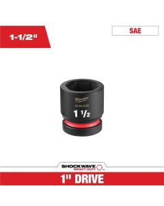 MLW49-66-6556 image(0) - Milwaukee Tool SHOCKWAVE&trade; Impact Duty 1" Drive 1-1/2" Standard 6 Point Socket