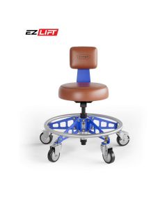 VYPRSM-BR-BL-EZ image(0) - Vyper Industrial 400 lb Capacity Robust Steel Max Ez-Lift Shop Chair - Brown/Blue