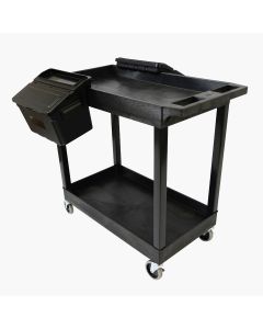 Luxor Luxor Two Shelf Cart with Outrigger Bins