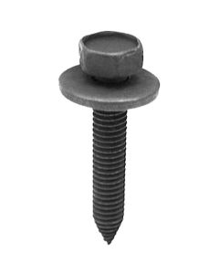 AVC18416 image(0) - AUVECO 18416 Hex Head Sems CA Point Body Bolt, M6 x 1 mm x 35 mm L x 10 mm Across Flats, Black Phosphate