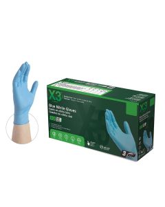 AMXX342100 image(0) - Xtreme S X3 Powder Free Textured Blue Nitrile