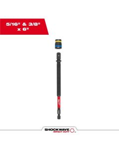MLW49-66-4746 image(1) - Milwaukee Tool SHOCKWAVE Impact Duty 5/16 Inch and 3/8 Inch x 6 Inch QUIK-CLEAR 2-in-1 Magnetic Nut Driver