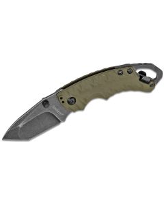 KER8750TOLBW image(1) - Kershaw Shuffle II Multifunction Manual Open Inset Liner Lock American Tanto Blade EDC Folding Pocket Knife with BlackWash Finish - Olive