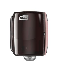 TOR653028A image(0) - Tork Molnlycke 653028 Maxi Centerfeed Dispenser, 11.9 in L x 17.6 in H x 12.9 in W, Plastic, Red/Smoke