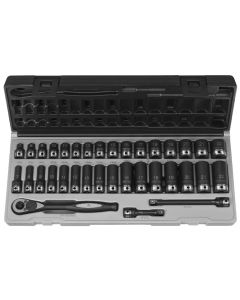 GRE81635MRD image(0) - Grey Pneumatic 3/8" Drive 35 Piece Metric Std & Deep Duo-Socket Set - 6 Point