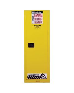 JUS892220 image(0) - Justrite Mfg. Co. 22 Gallon Yellow Slimline Flammable Safety Cabinet