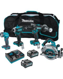 MAKGT400M1D1 image(1) - Makita 40V max XGT&reg; Brushless Cordless 4 Pc. Combo Kit, GPH01, GDT01, GSH01, ML001G, bag (2.5Ah/4.0Ah)