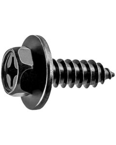 AUVECO 20556 Phillips Hex Head Sems Tapping Screw, M6.3 x 1.81 mm Screw x 20 mm L, Black Zinc