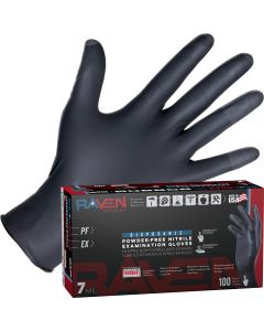 SAS66485 image(1) - SAS Safety Raven Patriot Powder-Free Exam Grade Nitrile Disposable Gloves - 7 Mil - 100PK - 2X-Large