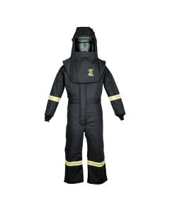 Oberon Suit Kit - Arc Flash - 25 Cal TCG&trade; - Comes with Hood, Coveralls and Fresh Air Arc Flash Hood Ventilation System - Color: Black - Size: 4XL