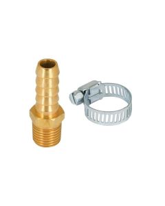 AES7347 image(0) - AES Industries 7347 Air Hose Repair Kit, 3/8 x 1/4 in, Hose Barb x MNPT, Brass