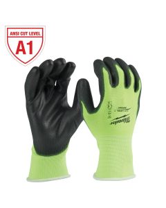 MLW48-73-8937 image(1) - Milwaukee Tool High Visibility Cut Level 1 Polyurethane Dipped Gloves - Large