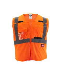 MLW48-73-5125 image(1) - Milwaukee Tool Class 2 Breakaway High Visibility Orange Mesh Safety Vest - S/M
