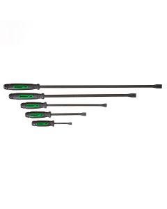 MAY61366GN image(0) - Mayhew Mayhew Tools 61366GN 5 PC Dominator&reg; Curved Pry Set, Green