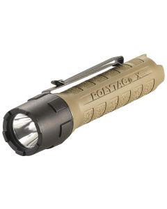 STL88602 image(0) - Streamlight 600 Lumen PolyTac X Flashlight - Includes (2) CR123A lithium batteries - Clam - Coyote