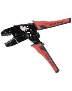 Klein Tools Ratcheting Non-Insulated Terminal Crimper, 10 to 22 AWG Wire