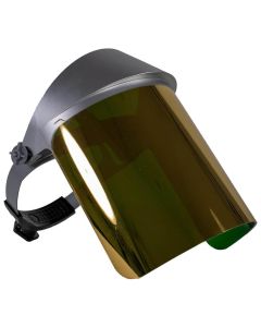 Oberon Face Shield with Ratcheting Headgear - Heat Reflective - Window: Dark Green Gold