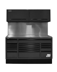 Homak Manufacturing 72 in. CTS Centralized Tool Storage with Tool Board Back Splash Set, Black