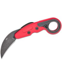 CRK4041R image(0) - CRKT (Columbia River Knife) Provoke 1.4116 Stonewash Plain Blade Folding Knife with Kinematic Grivory Handle - Red