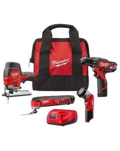 Milwaukee Tool M12 Cordless LITHIUM-ION 4-Tool Combo Kit