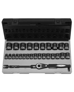 GRE82629M image(1) - Grey Pneumatic 1/2" Drive 29 Piece Metric Duo-Socket Set - 6 Point