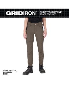 MLWF652N-0R image(0) - Milwaukee Tool Women's GRIDIRON Double Knee Jogger Pants - Brown - Size 0