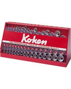 KKNS3240M-00 image(1) - Ko-ken USA S3240M-00 3/8 Square Drive 177 Piece 6-Point Metric Socket Set 6-23mm in Display Stand