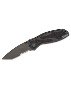 KER1670TBLKST image(0) - Kershaw Tanto Blur-Serrated Assisted Open Inset Liner Lock Tanto Blade EDC Folding Pocket Knife - Black