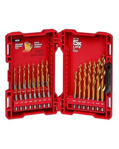 Milwaukee Tool SHOCKWAVE Impact Duty RED HELIX Titanium Drill Bit Set &hyphen; 23PC