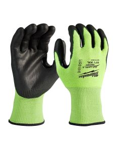 Milwaukee Tool 12 Pk Hi-Vis Cut Lvl 3 Poly Dip-XXL