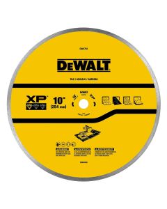 DWTDW4761 image(0) - DEWALT Diamond Blade For Ceramic Or Tile, Wet Cutting, Continuous Rim, 5/8-Inch Arbor, 10-Inch