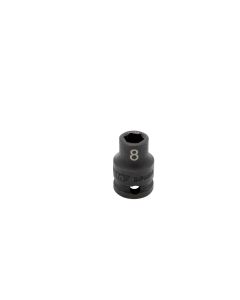 VIM Tools 8 mm X 3/8 Inch Drive CR-MO Impact Socket - Shallow