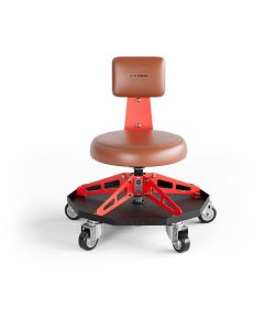 Vyper Industrial 300 lb Capacity Robust Steel Sport Shop Chair - Brown/Red
