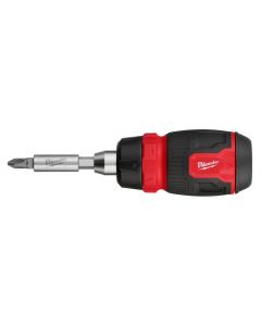 MLW48-22-2913 image(0) - Milwaukee Tool 8-in-1 Ratcheting Compact Multi-Bit Screwdriver