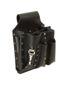 Klein Tools Tool Pouch Leather 7-Pockets Tape Thong Tunnel Loop