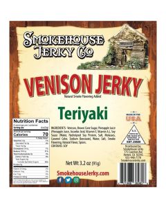 THS369828 image(0) - Tender Heifer Snack Co. Venison Teriyaki Exotic Jerky - 3.2 Ounce