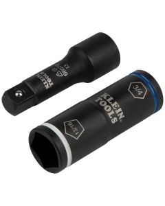 Klein Tools Flip Impact Socket Adapter, Large, 1/2 to 1/2-Inch