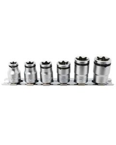KKNRS3425-6-2B image(0) - Ko-ken USA 3/8 Sq. Dr. 6 Piece NUT GRIP&reg; TORX&reg; Socket set E10-E20