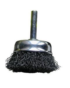 Shark Industries Wire Wheel &hyphen; Mounted Cup Brush 2 1/2? x 1/4? Shank. Fine .014 wire.