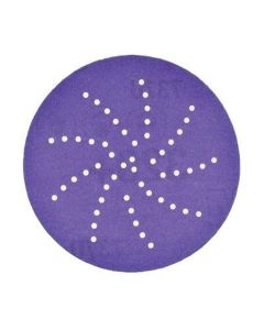 3M Cubitron II 31462 737U Series Multi-Hole Clean Sanding Abrasive Disc, 3 in Dia, 240+ Grit, Hook and Loop, Purple